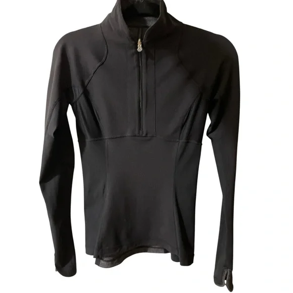 LULULEMON Run Switch Back 1/2 Zip Reversible Pullover grey black/black, size 4 - Picture 3 of 12